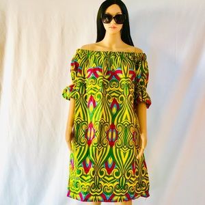 African Ankara off shoulder Dress